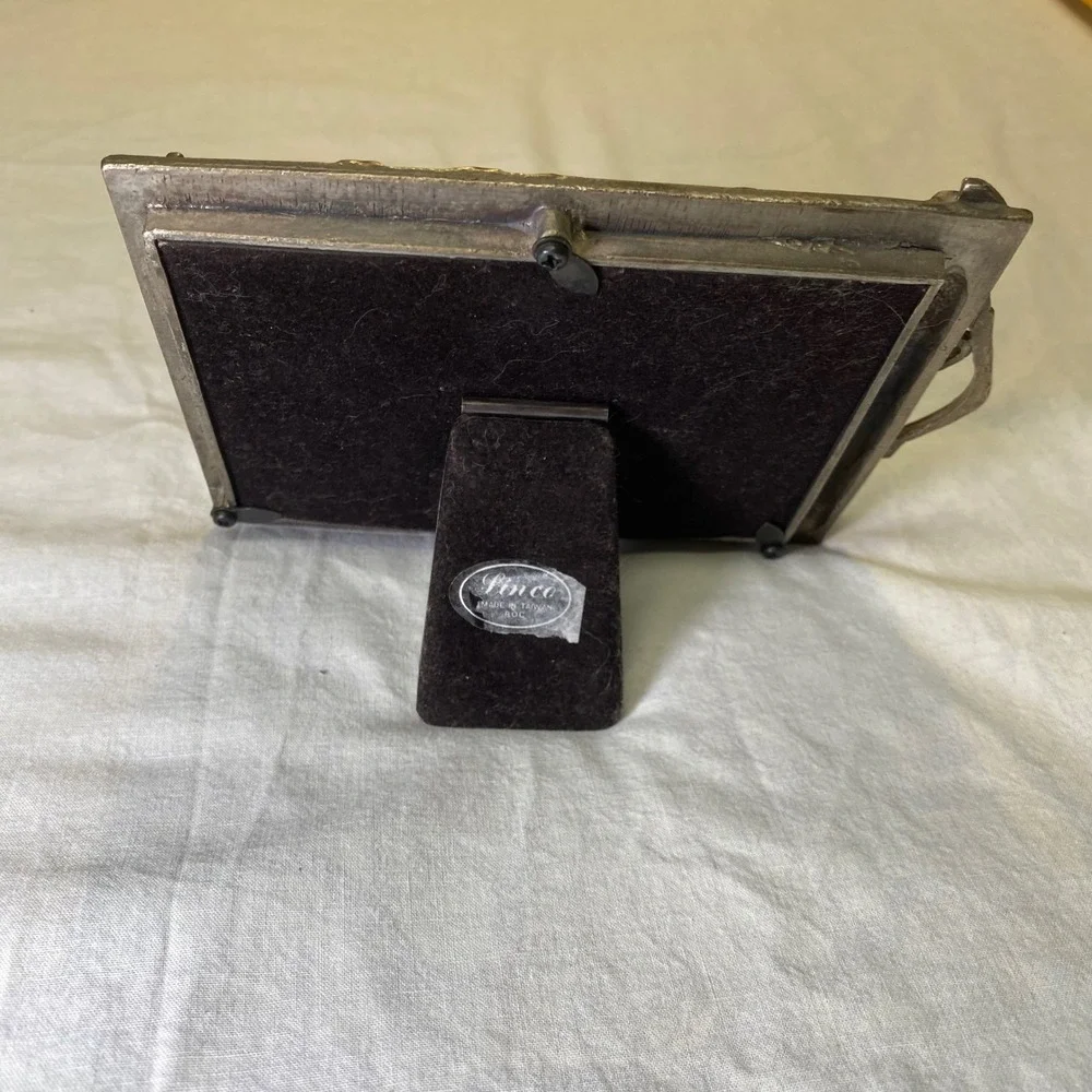 Vintage Pewter Golf Picture Frames Set Clubs‎ Bag Flag 5x3.5 3x4 Lot